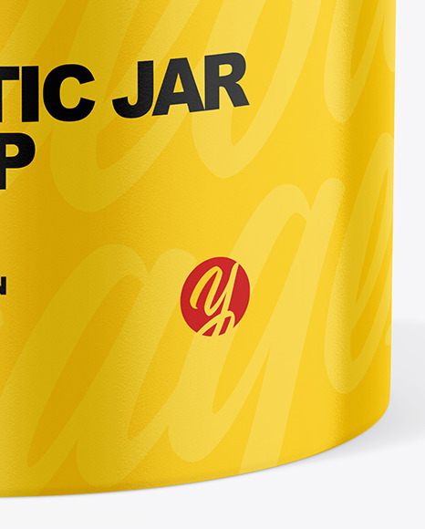 Gloss Cosmetic Jar with Wood Cap Mockup PSD #5