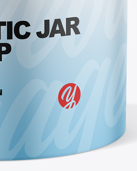 Matte Cosmetic Jar with Wood Cap Mockup PSD #1