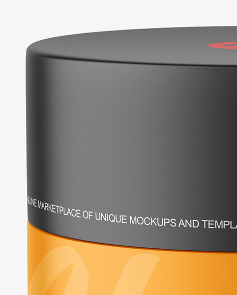 Matte Cosmetic Jar with Wood Cap Mockup PSD #7