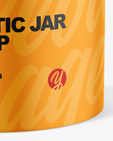 Matte Cosmetic Jar with Wood Cap Mockup PSD #5