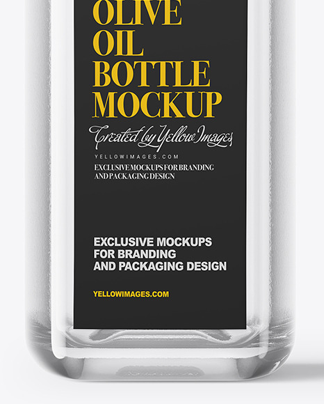Empty Transparent Clear Glass Bottle Mockup   Front View PSD #6