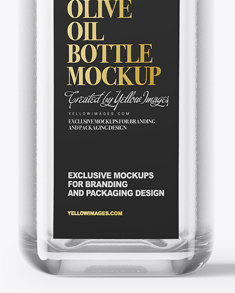 Empty Transparent Clear Glass Bottle Mockup   Front View PSD #5