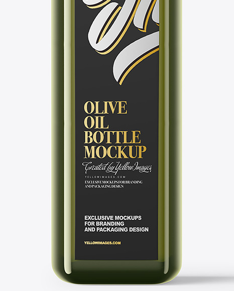 Green Glass Olive Oil Bottle Mockup PSD #6