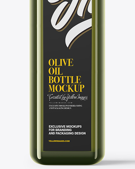 Green Glass Olive Oil Bottle Mockup PSD #5