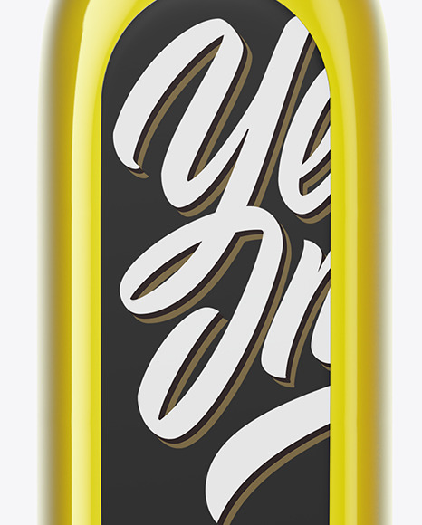 Clear Glass Bottle with Olive Oil Mockup PSD #6