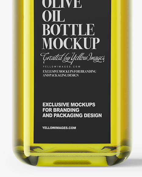 Clear Glass Bottle with Olive Oil Mockup PSD #7