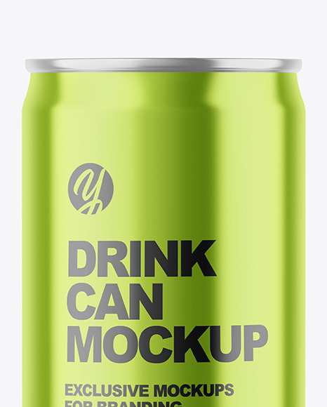 150ml Glossy Metallic Drink Can Mockup PSD #1