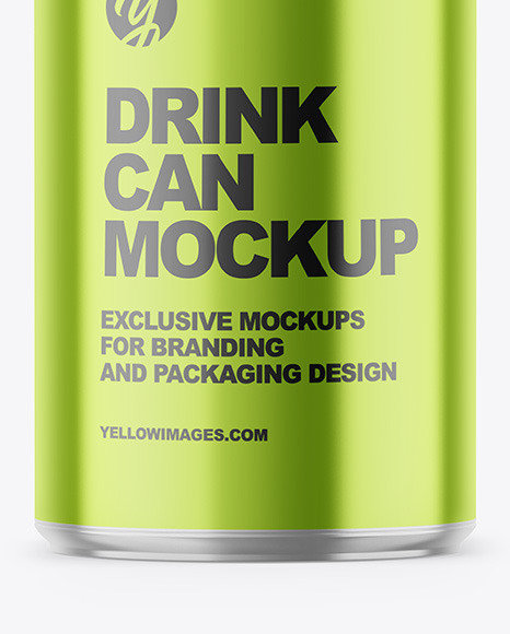 150ml Glossy Metallic Drink Can Mockup PSD #6