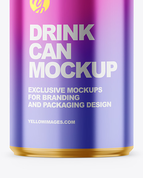 150ml Glossy Metallic Drink Can Mockup PSD #5