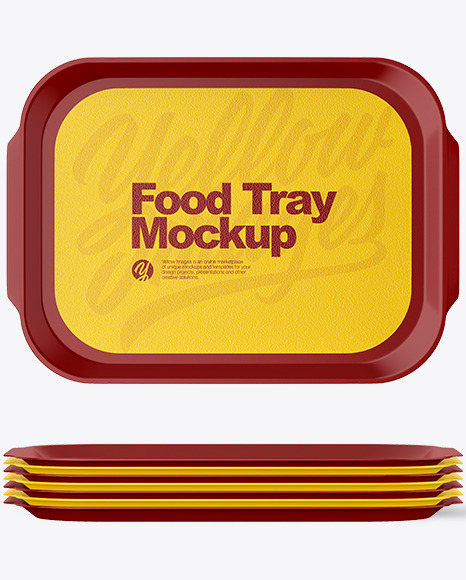 Food Tray Set Mockup PSD #1