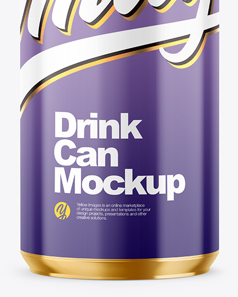 355ml Glossy Drink Can Mockup PSD #6