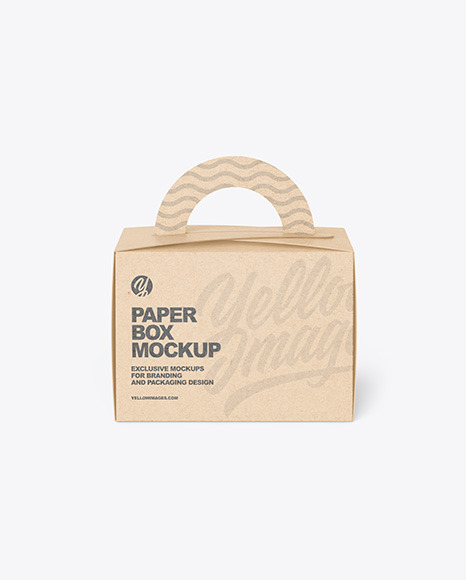 Kraft Paper Box w/ Handle Mockup