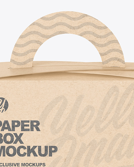 Kraft Paper Box w  Handle Mockup PSD #6