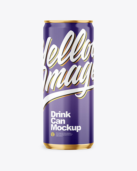 330ml Metallic Drink Can w  Glossy Finish Mockup PSD #2