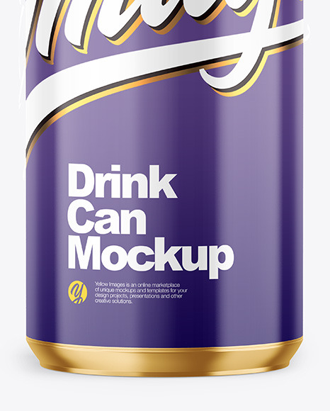 330ml Metallic Drink Can w  Glossy Finish Mockup PSD #6
