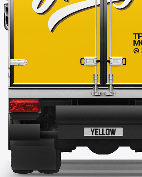 Box Truck Mockup   Back View PSD #4