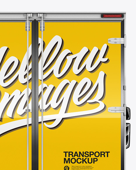 Box Truck Mockup   Back View PSD #2