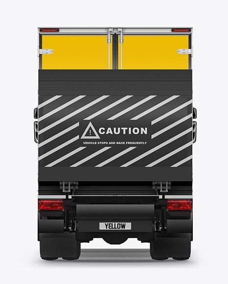 Box Truck Mockup   Back View PSD #6