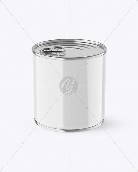 Glossy Tin Can With Pull Tab Mockup PSD #3