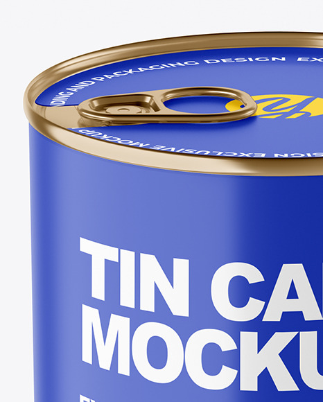 Matte Tin Can With Pull Tab Mockup PSD #1