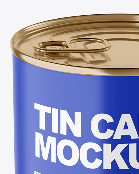Matte Tin Can With Pull Tab Mockup PSD #6