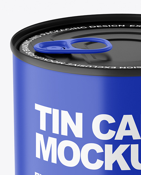 Matte Tin Can With Pull Tab Mockup PSD #7