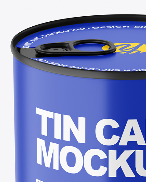 Matte Tin Can With Pull Tab Mockup PSD #5