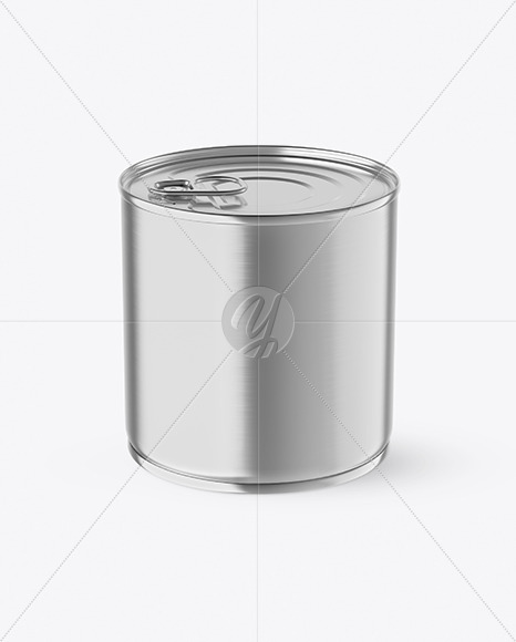 Metallic Tin Can With Pull Tab Mockup PSD #3