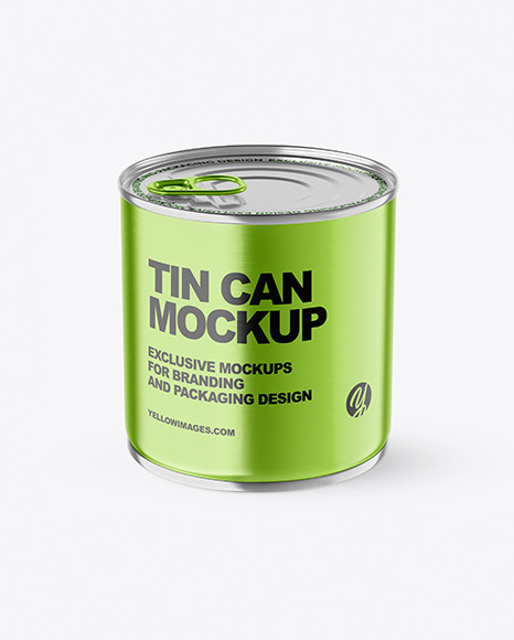 Metallic Tin Can With Pull Tab Mockup PSD #2