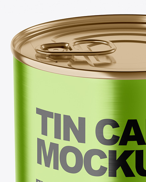 Metallic Tin Can With Pull Tab Mockup PSD #6