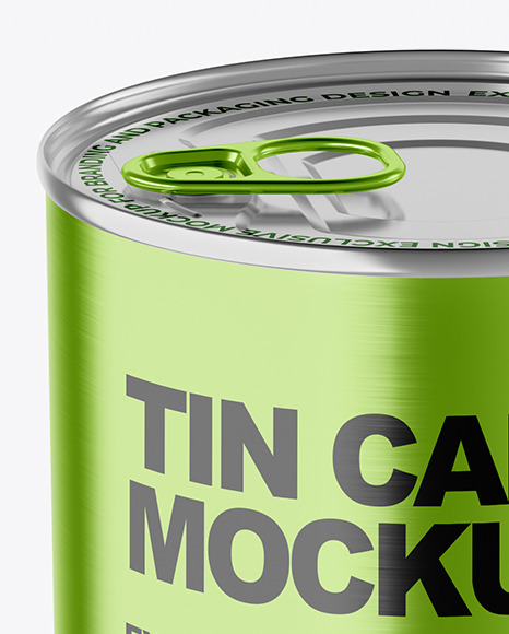 Metallic Tin Can With Pull Tab Mockup PSD #7