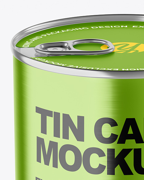 Metallic Tin Can With Pull Tab Mockup PSD #5