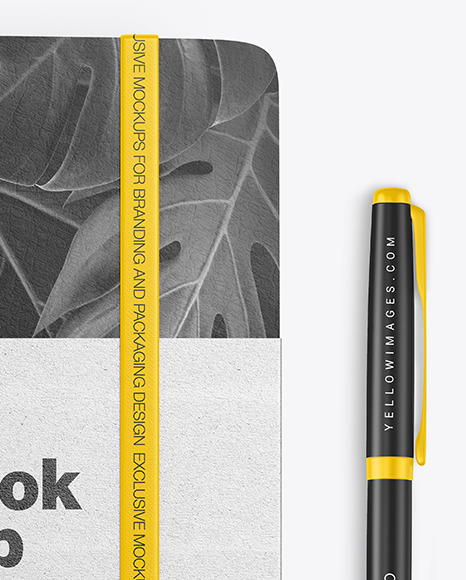 Leather Notebook w  Kraft Label Mockup PSD #6
