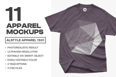 Alstyle Apparel 1301 T-Shirt Mockups
