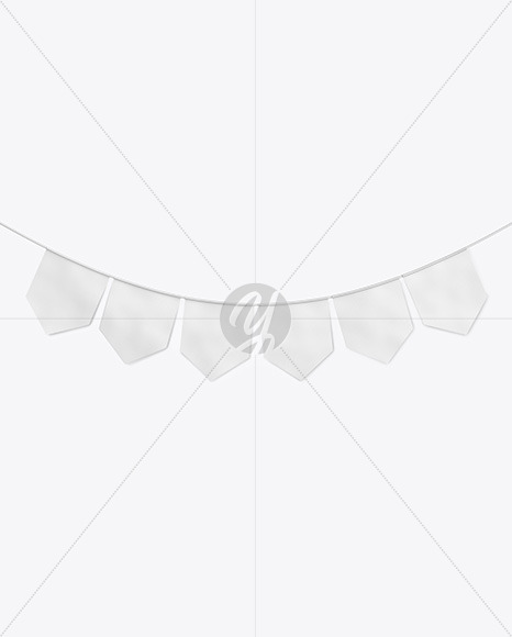 Textured Festive Flags Garland Mockup PSD #3