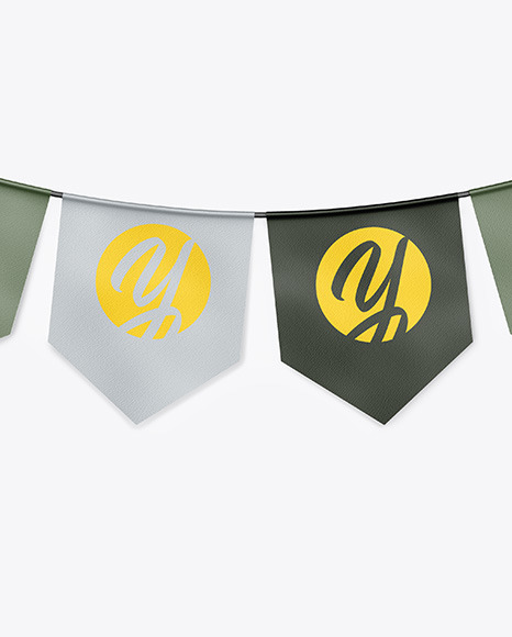 Textured Festive Flags Garland Mockup PSD #2