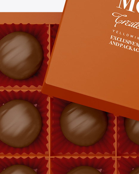 Box of Chocolate Sweets Mockup PSD #1