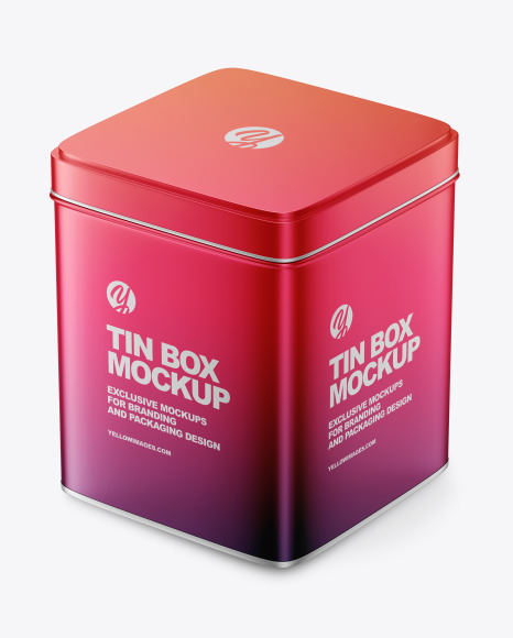 Metallic Tin Box Mockup PSD #2