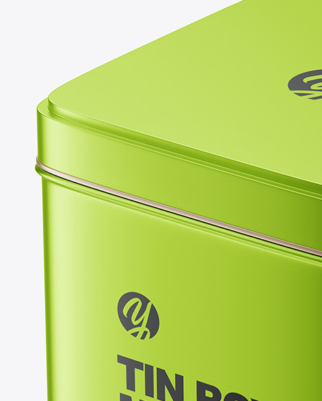Metallic Tin Box Mockup PSD #1