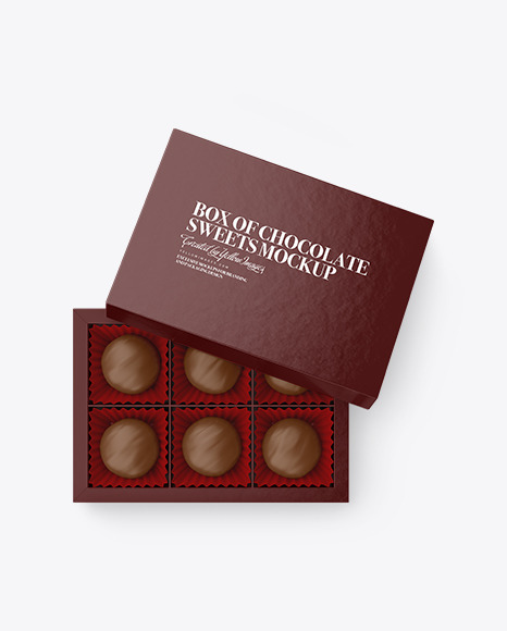 Box of Chocolate Sweets Mockup