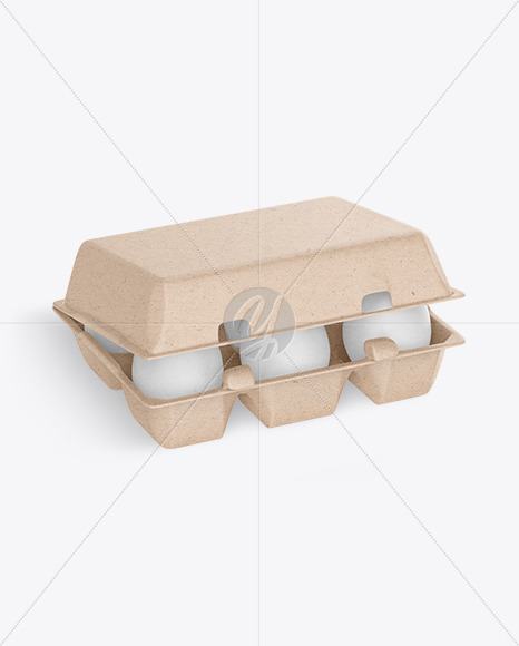 Kraft Carton Opened Egg Pack Mockup PSD #3