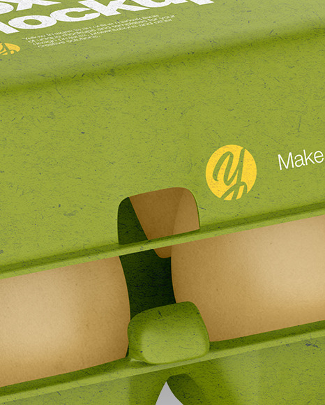 Kraft Carton Opened Egg Pack Mockup PSD #2