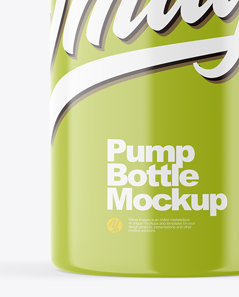 Glossy Pump Bottle Mockup PSD #1