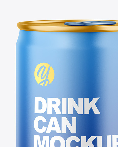 150ml Metallic Drink Can w  Matte Finish Mockup PSD #1