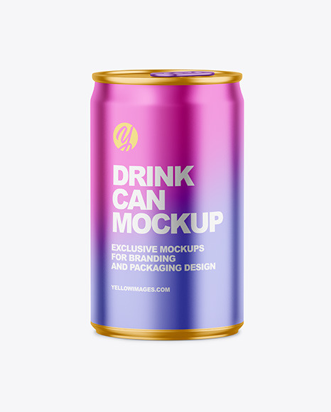 150ml Matte Metallic Drink Can Mockup PSD #2