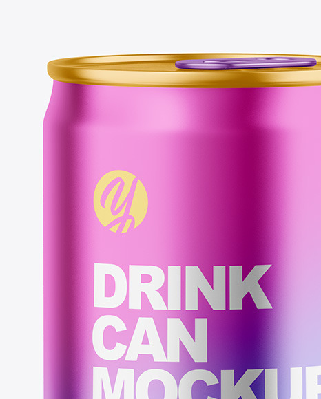 150ml Matte Metallic Drink Can Mockup PSD #1