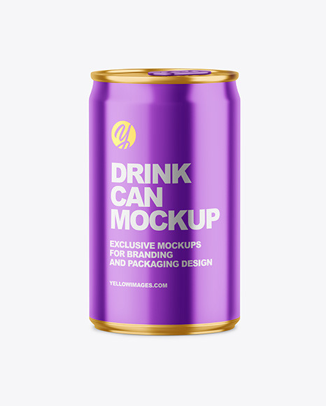 150ml Glossy Metallic Drink Can Mockup PSD #2