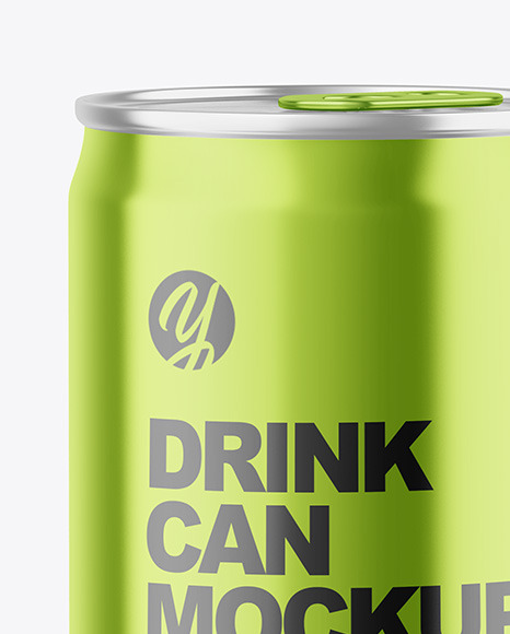 150ml Glossy Metallic Drink Can Mockup PSD #1