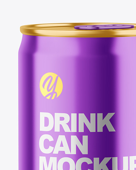150ml Glossy Metallic Drink Can Mockup PSD #7