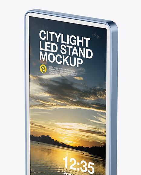 LED Citylight Metallic Stand Mockup PSD #2